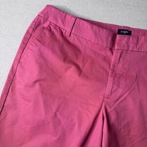 J.Crew Womens Pink Cotton Stretch Chino Shorts Size 16 Mid Rise Summer Casual
